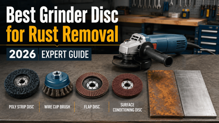 Best grinder disc for rust removal including wire brush, flap disc, and poly strip disc