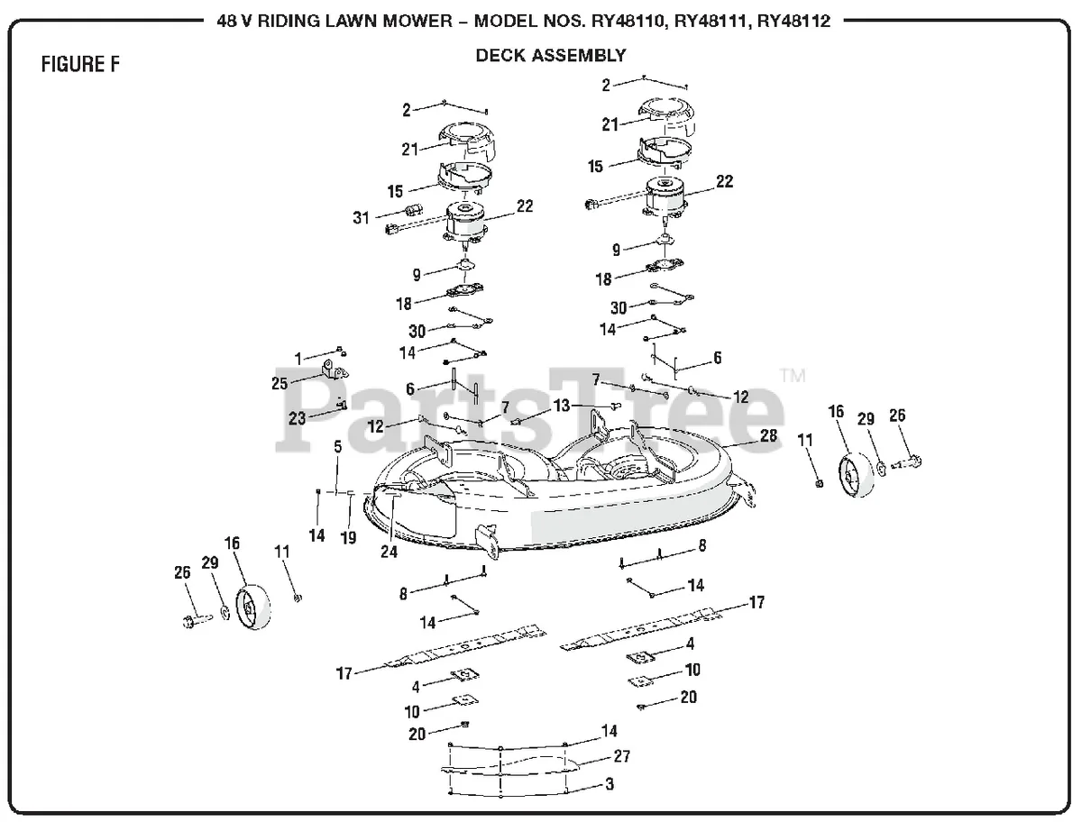 mower blade washer spacer stack