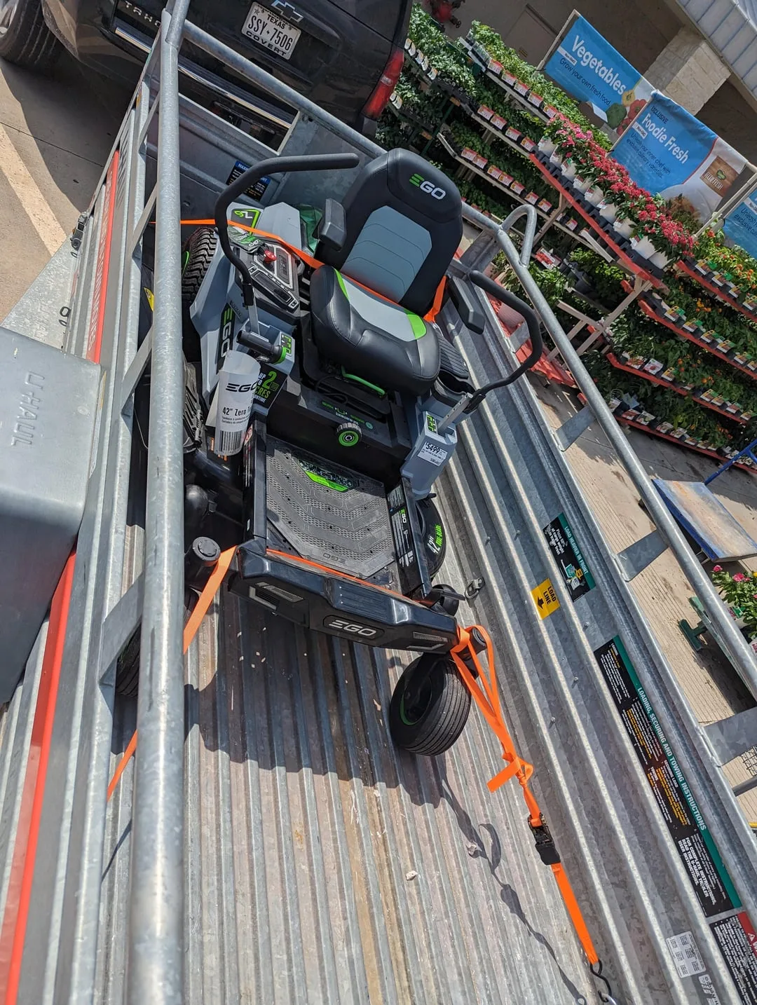 mower jack loading trailer